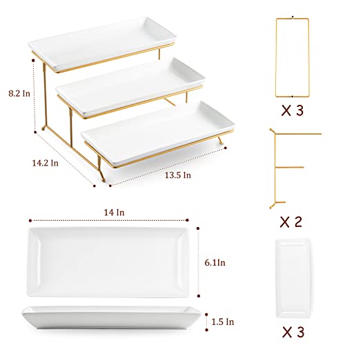 LYEOBOH 3 Tier Serving Stand With Platters Set - Image 2