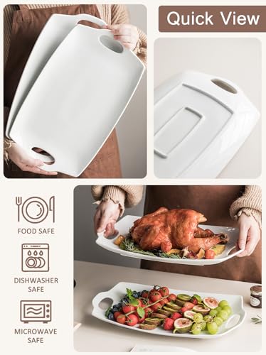 LYEOBOH Serving Tray With Handles, Large Rectangle - Image 3