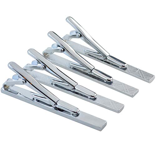 Lystaii Tie Tack Pins Silver Necktie Clips Set - Image 3