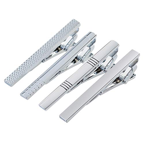 Lystaii Tie Tack Pins Silver Necktie Clips Set - Image 5