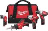 Milwaukee M12 Cordless Lithium-Ion 4-Tool Kit