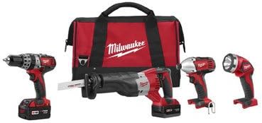 Milwaukee M18 Cordless 4-Tool Combo Kit 2696-24