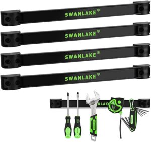 SWANLAKE GARDEN TOOLS Magnetic Tool Holder Strip, 12" (4PCS)