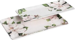 Bico Magnolia Floral Ceramic Serving Platter Set