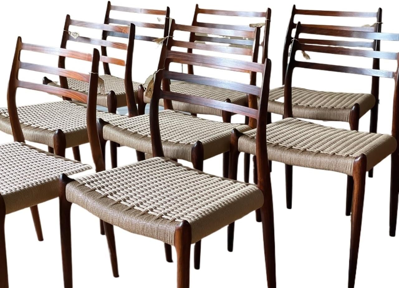 lianBangSeaHorse Mahogany Paper Rope Dining Chairs