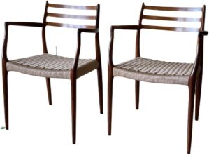 EWGFDEMN Mahogany Vintage Dining Armchairs Set