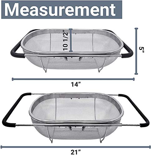 Makerstep Expandable Stainless Steel Sink Colander Strainer - Image 3