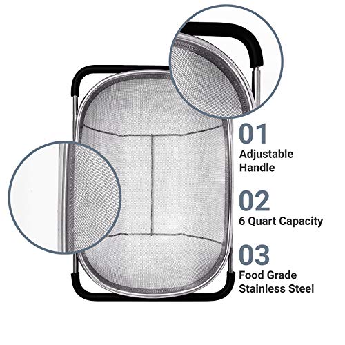 Makerstep Expandable Stainless Steel Sink Colander Strainer - Image 5