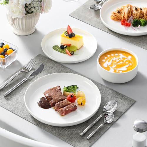 MALACASA 12-Piece Porcelain Dinnerware Set, White - Image 5