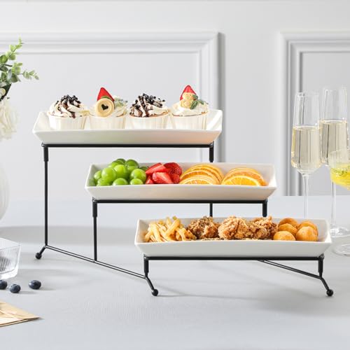 MALACASA 3 Tier Porcelain Serving Trays - Image 5