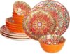 YA JU Mandala Dinnerware Set, 12 Pcs, Boho Plates