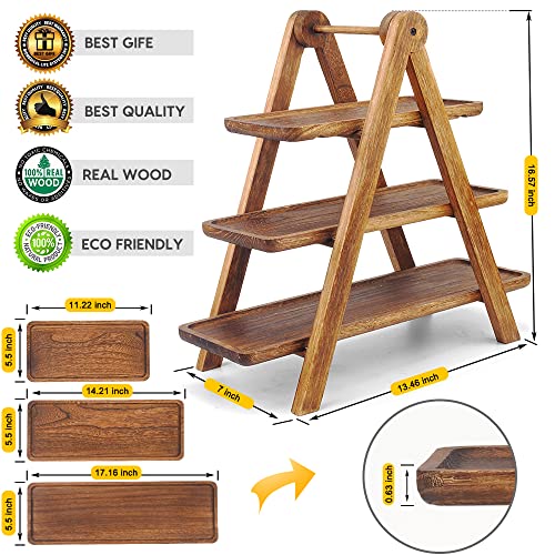 Manspdier Wood 3 Tier Serving Tray Stand - Image 4