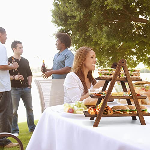 Manspdier Wood 3 Tier Serving Tray Stand - Image 2