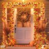 Runleo Maple Leaf Lights Garland, 80LED