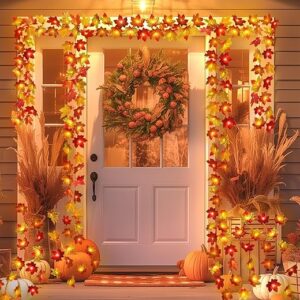 Runleo Maple Leaf Lights Garland, 80LED