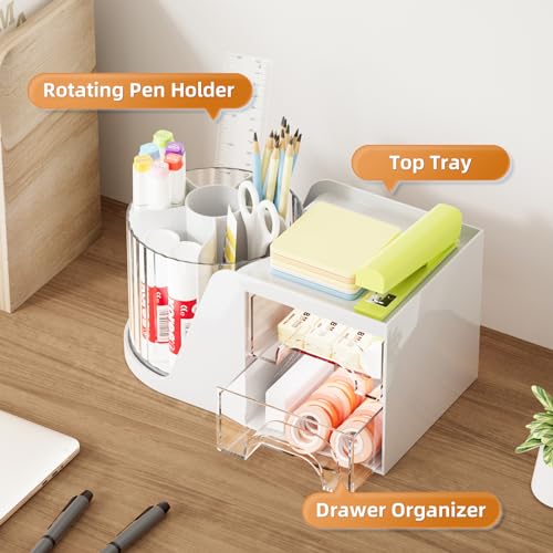 Marbrasse Desk Organizer With 360° Rotating Holder - Image 2