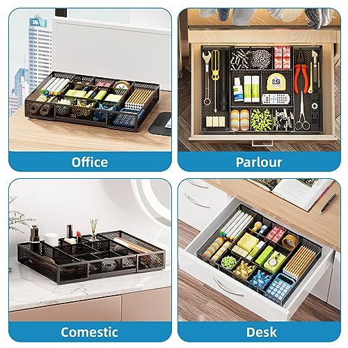 Marbrasse Expandable Mesh Desk Drawer Organizer - Image 4