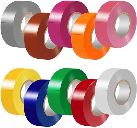 LYLTECH Matte Rainbow Electrical Tape, 10 Colors