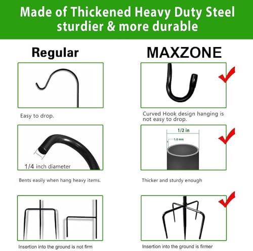 MAXZONE Shepherd Hook Bird Feeder Stand - Image 3