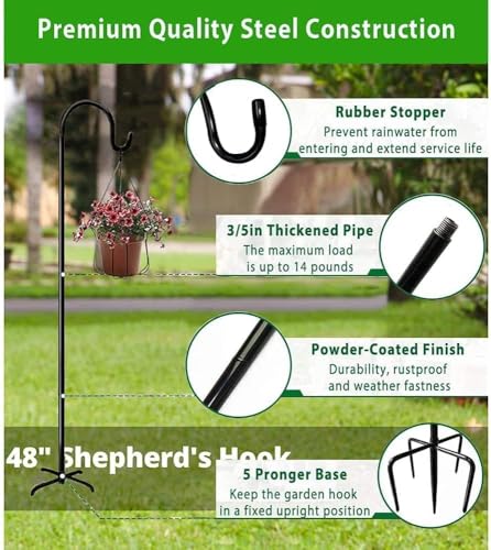 MAXZONE Shepherd Hook Bird Feeder Stand - Image 2