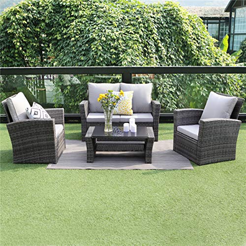 May in Color 4 Piece Wicker Patio Furniture Set - Image 2