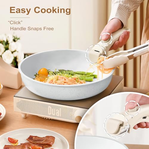 MDHAND Ceramic Cookware Set, 17-Pieces Pots - Image 4