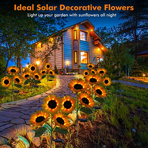 Meagoo Solar Sunflower Lights, 800mA Waterproof - Image 3