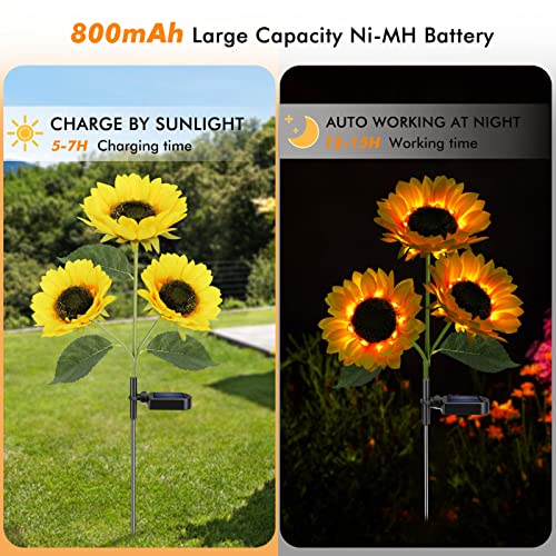 Meagoo Solar Sunflower Lights, 800mA Waterproof - Image 2
