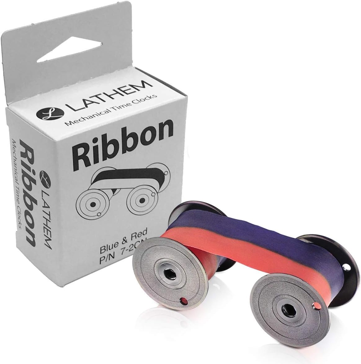 Mechanical Time Clock Ribbon, Red/Blue, 7-2CN