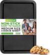 NutriChef Medium Black Non Stick Cookie Sheet, NCZK3B