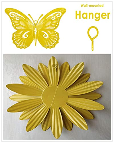 Meduofon Metal Flowers And Butterfly Wall Art - Image 3