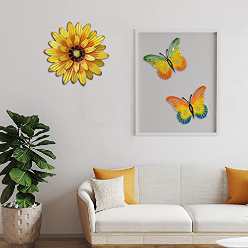 Meduofon Metal Flowers And Butterfly Wall Art - Image 4