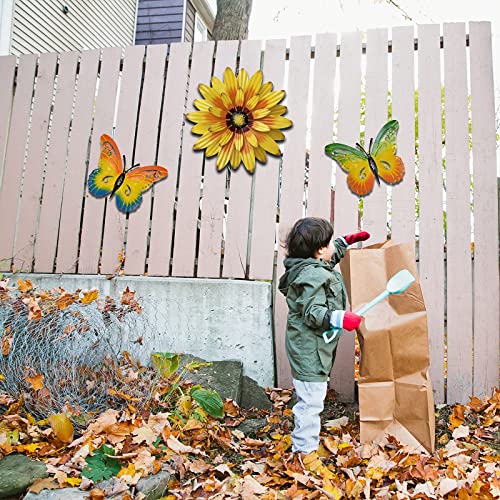 Meduofon Metal Flowers And Butterfly Wall Art - Image 5