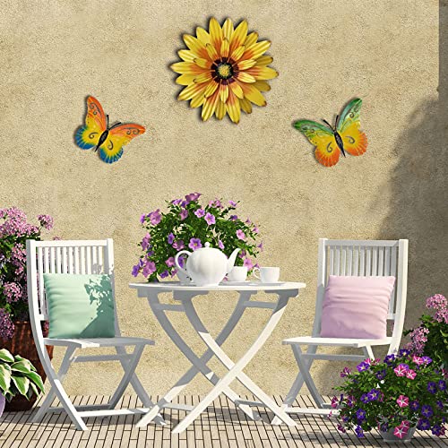 Meduofon Metal Flowers And Butterfly Wall Art - Image 2