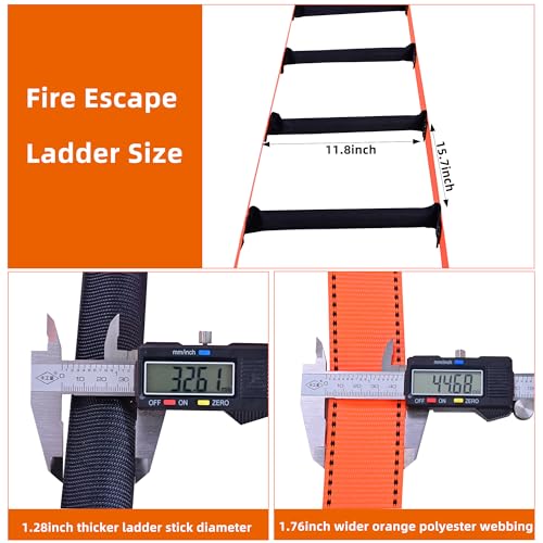 Meidansini Emergency 32 FT Portable Safety Ladder - Image 3