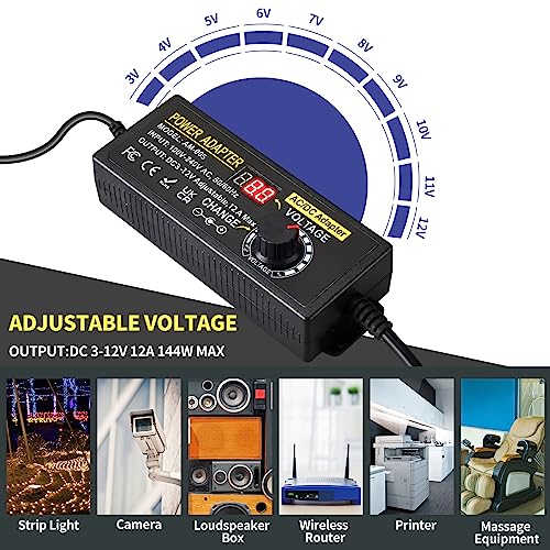 Meiyue Universal Power Supply Adjustable 3V~12V 12A - Image 5