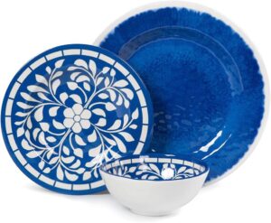 Yinshine Melamine Dinnerware Set – 12 Pcs, Unbreakable