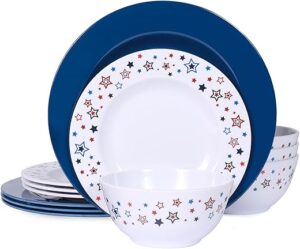 Gofunfun Melamine Dinnerware Set, Service For 4