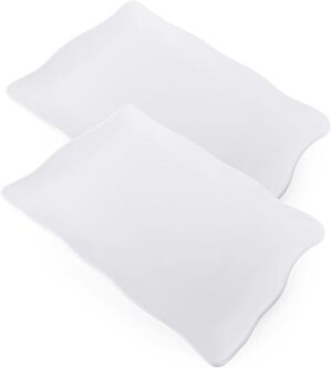 ELEGANT EATS Melamine Serving Tray Set – 2-Pcs