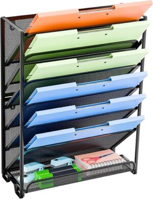 Simple Trending Mesh 7-Tier Vertical File Holder