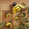Yungeln Metal Bumble Bee Wall Decor 4PCS