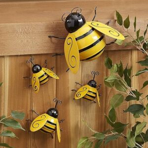 Yungeln Metal Bumble Bee Wall Decor 4PCS