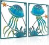 LIFFY Metal Jellyfish Wall Decor With LED