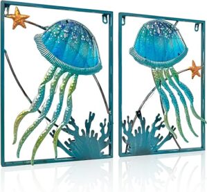 LIFFY Metal Jellyfish Wall Decor With LED