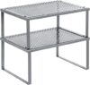 SONGMICS Metal Kitchen Counter Shelves, Set of 2, UKCS01SV