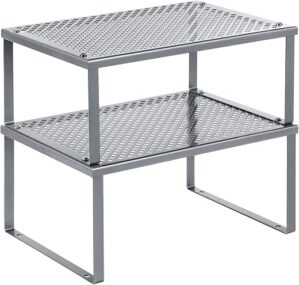 SONGMICS Metal Kitchen Counter Shelves, Set of 2, UKCS01SV