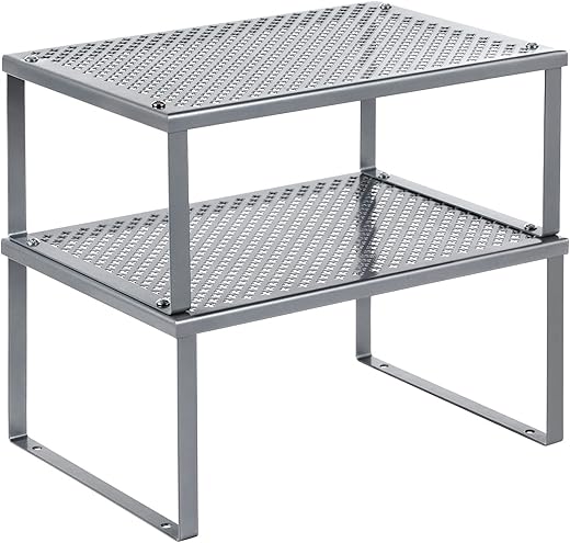 SONGMICS Metal Kitchen Counter Shelves, Set of 2, UKCS01SV