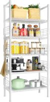 FUTASSI Metal Storage Rack, 5-Tier Narrow Bookshelf