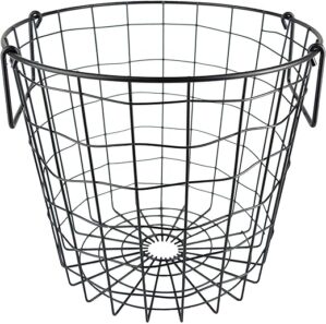 DII Metal Wire Mesh Stackable Storage Bin, Black