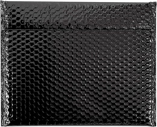 Aviditi Metallic Self-Seal Bubble Mailers, Black